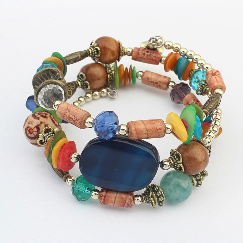 boho layer beaded multi-color bracelets