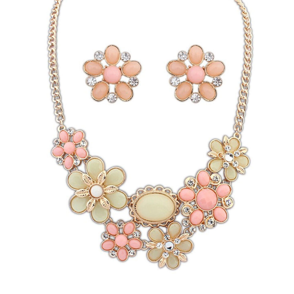 beautiful pink necklace set for party wear