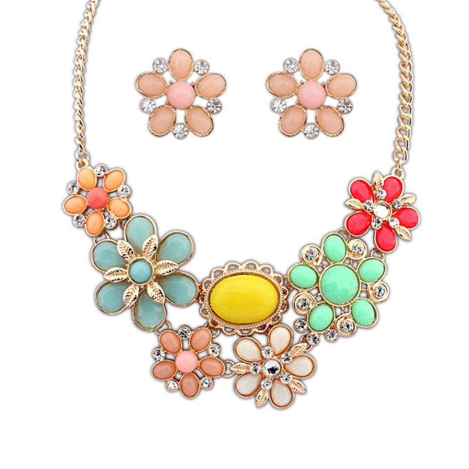 multi-color necklace set for party