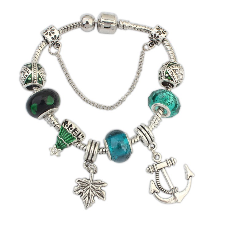 Women Jewellery Online Nauti Charms Bracelet in silver and colored stones