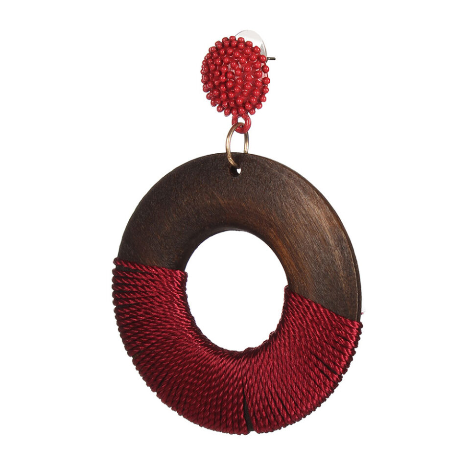 hoop large wooden earrings