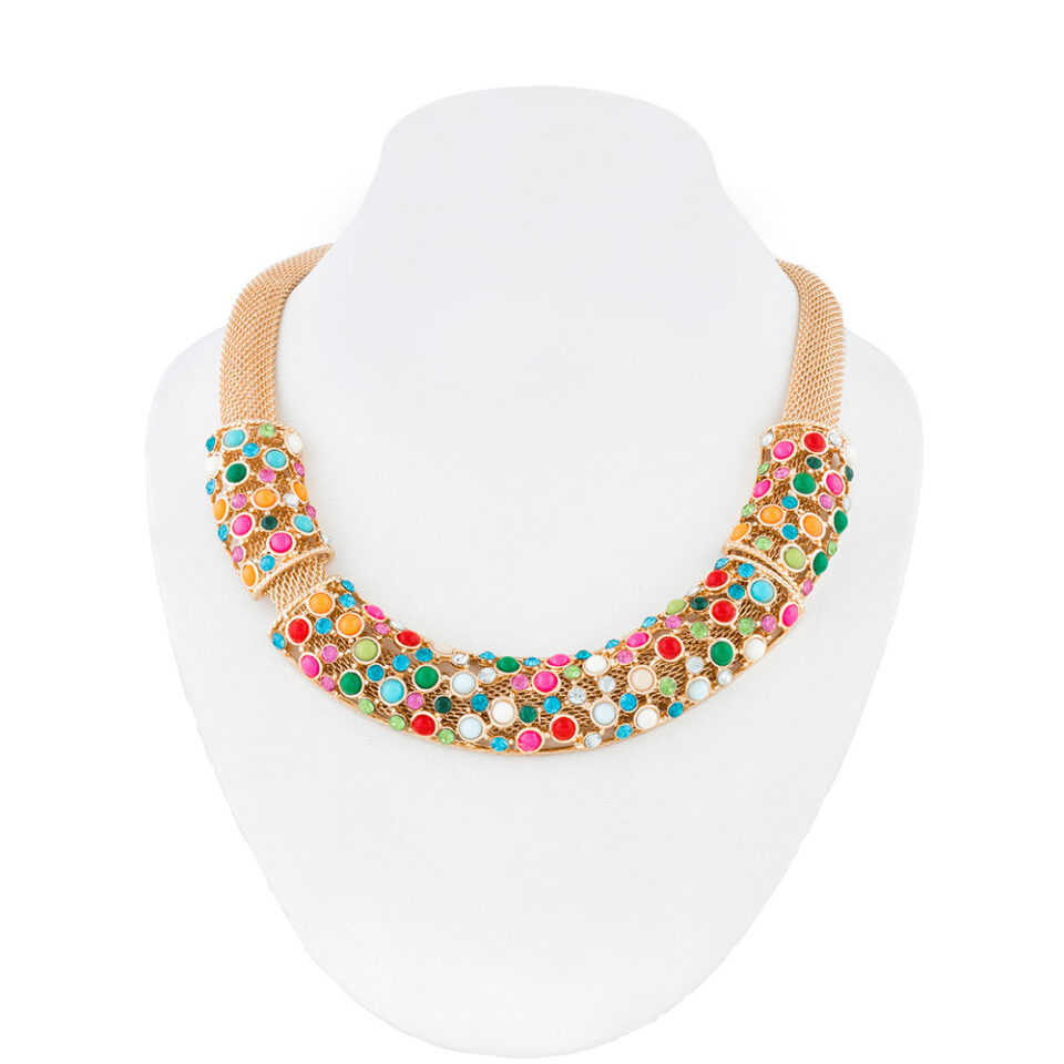 trendy choker multi-color necklace