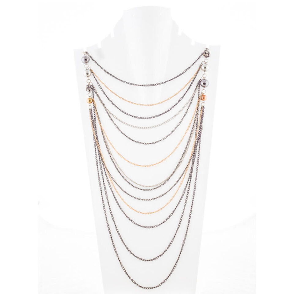 layered long chain necklace for woman