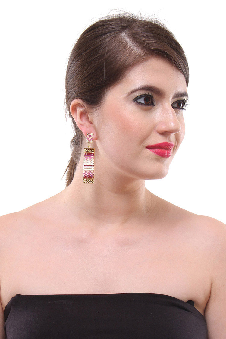 multi-color drop earrings