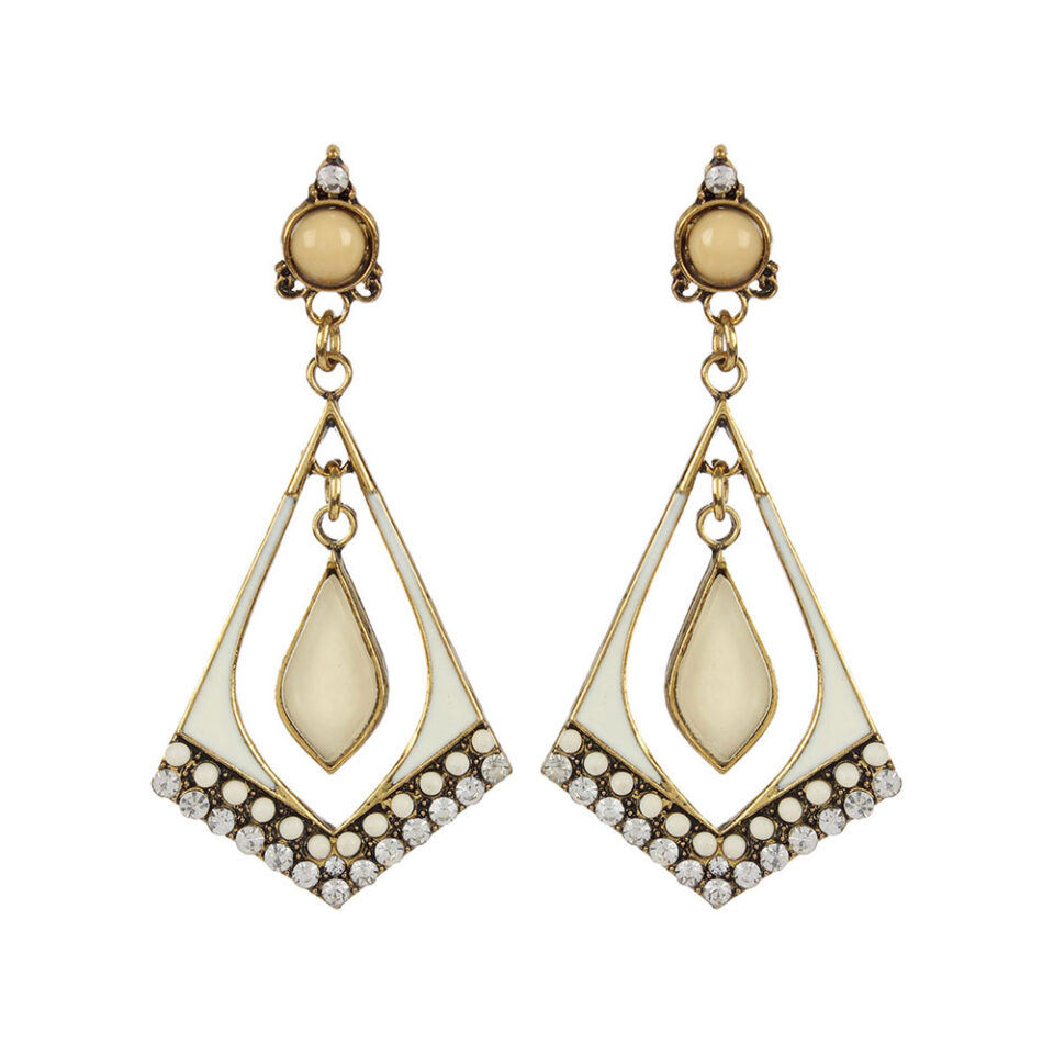 beautiful white drop earrings