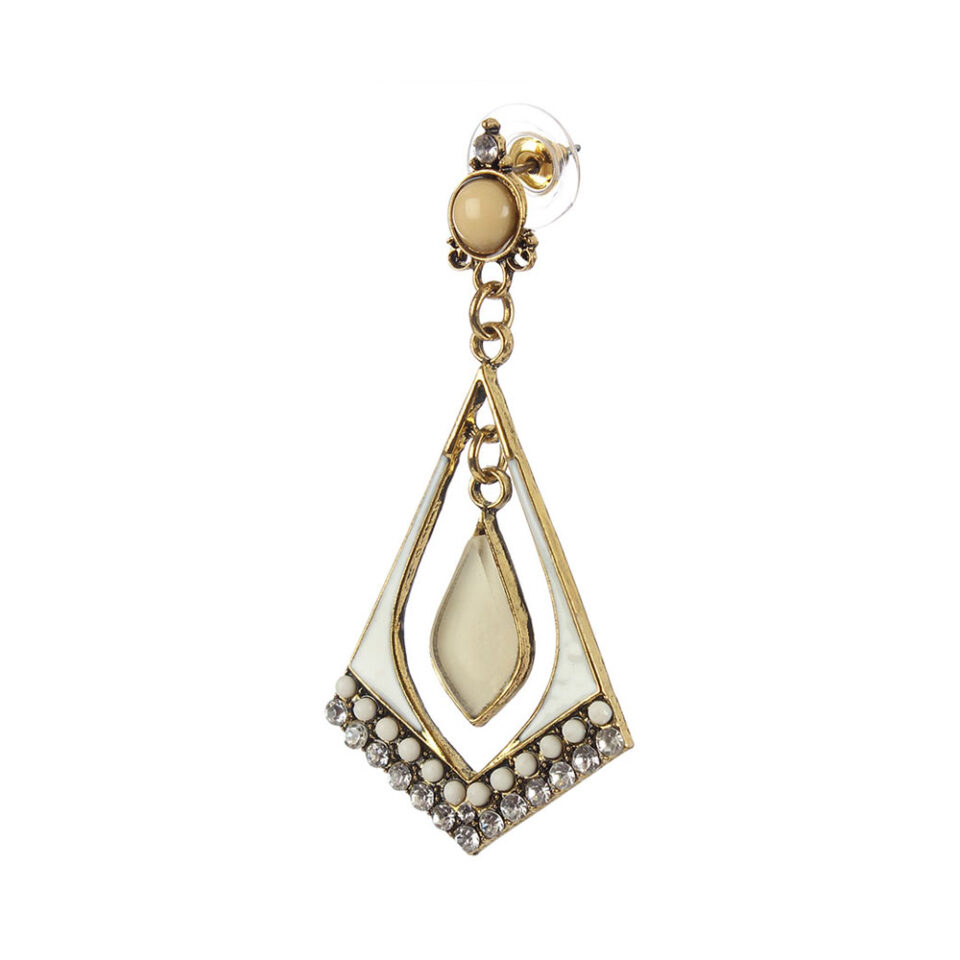 beaded stone drop earrings for fashion