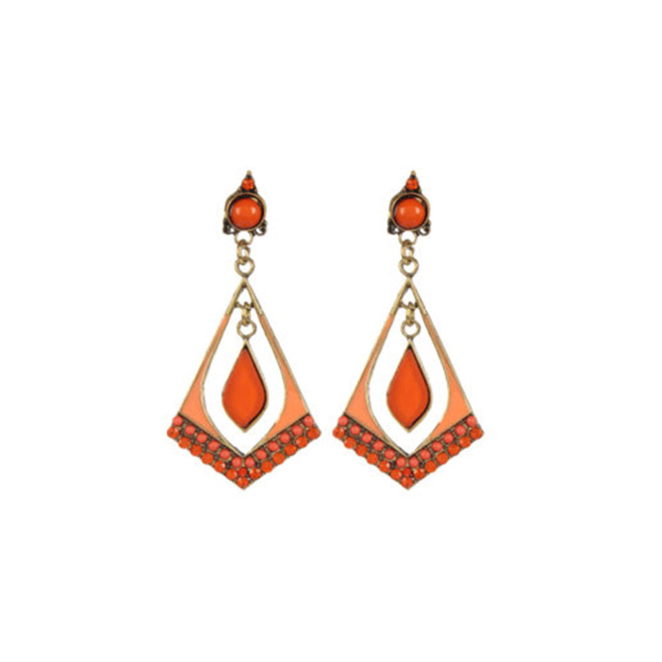 trendy orange fashion earrings