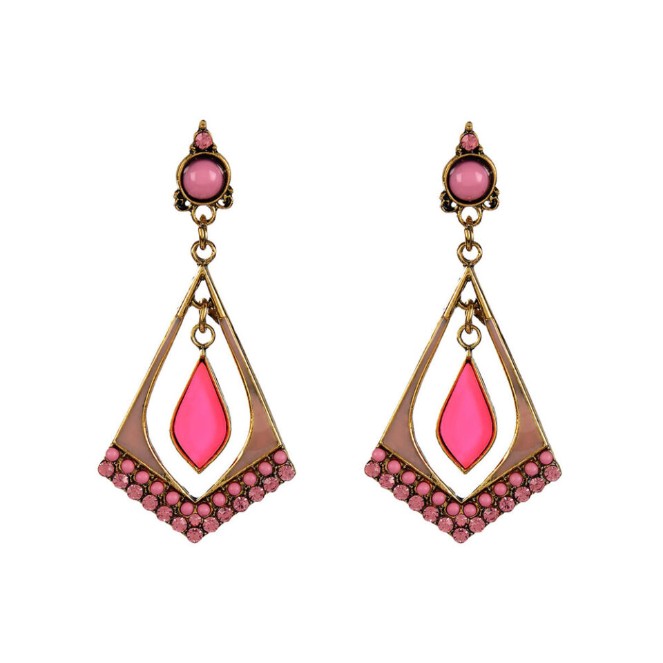 beauty pink drop earrings for woman