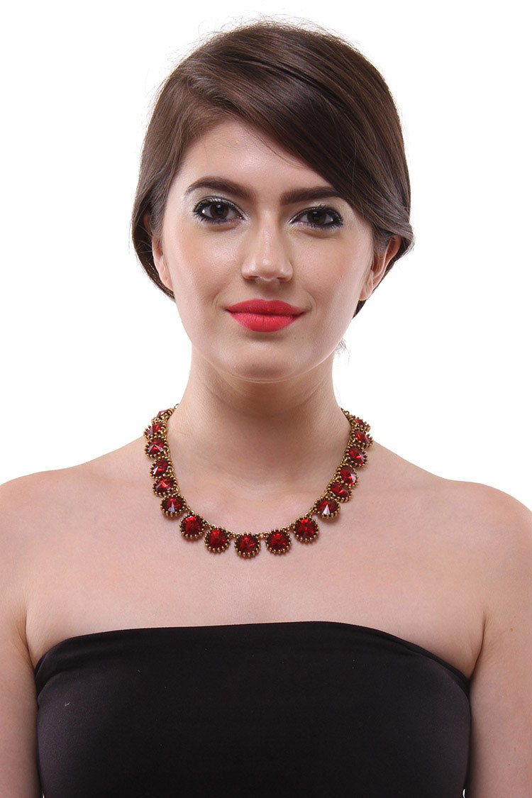 crystal red necklace