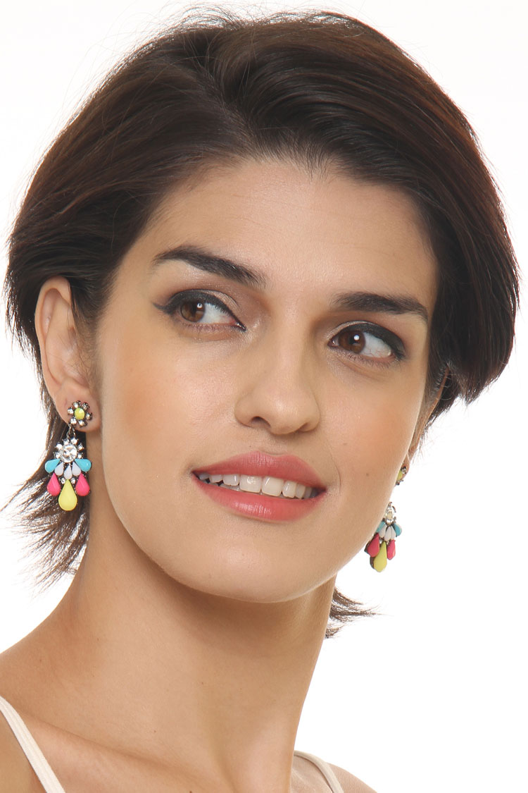 beautiful multi-color office wear drop earrings