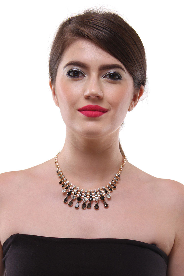 crystal beads trendy necklace