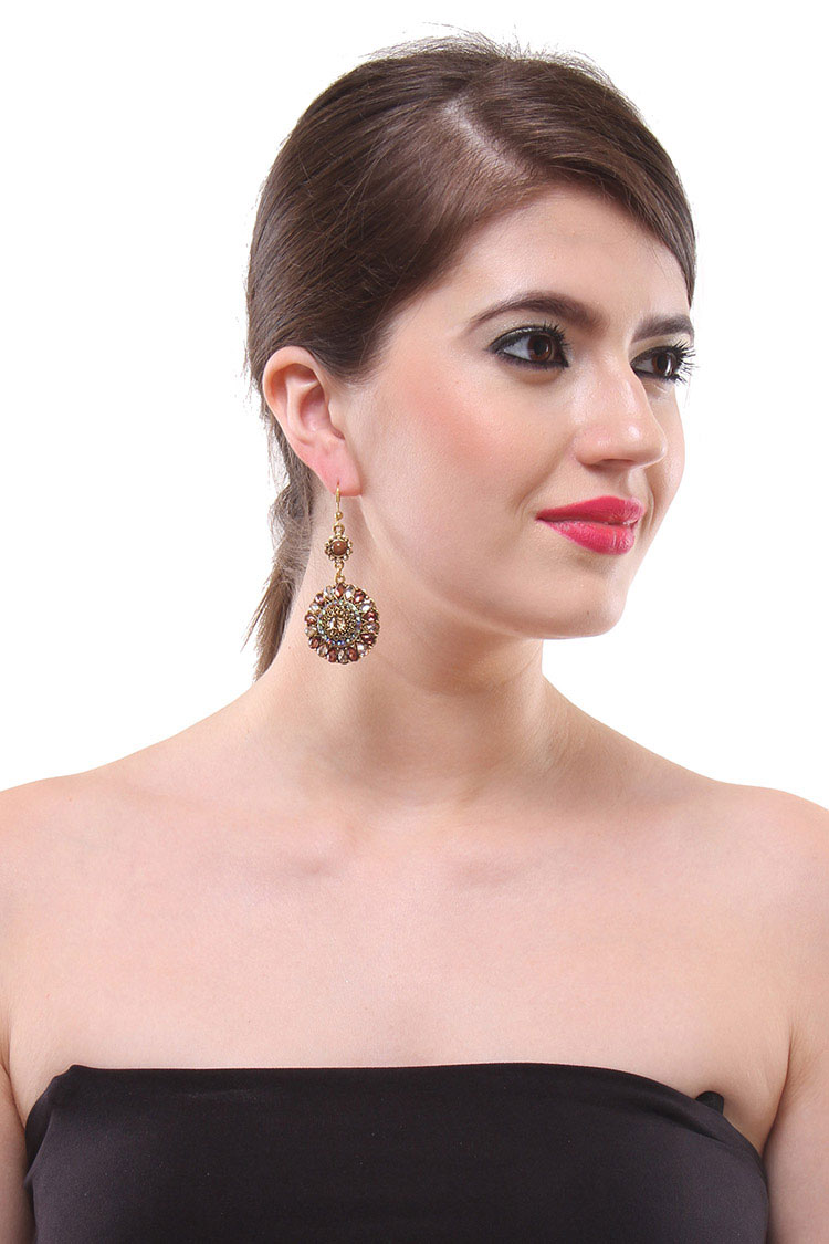 stylish multi-color drop earrings