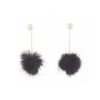 Pom-pom Fur Black Exclusive Earrings