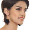 Pom-pom Fur Black Exclusive Earrings