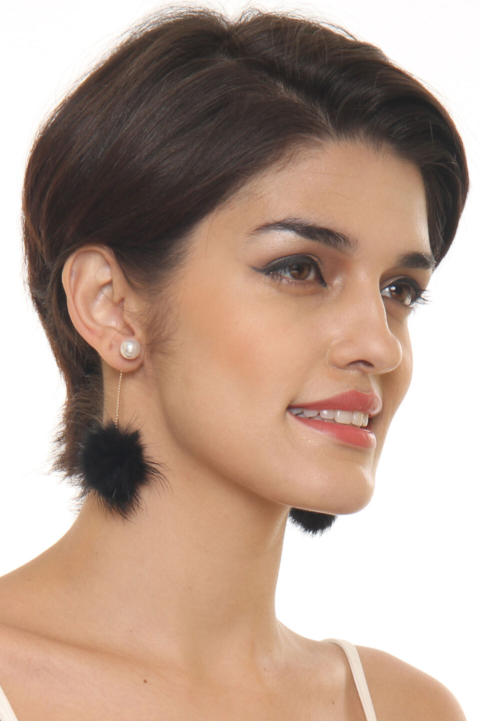 tassel long drop feather earrings
