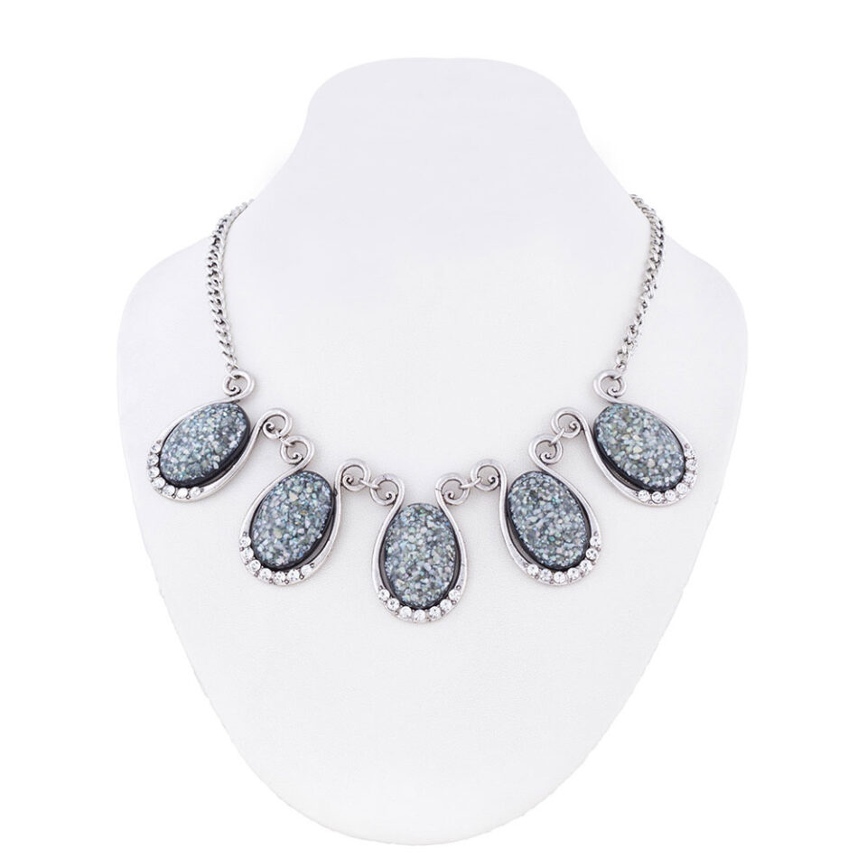 silver grey fashion necklace