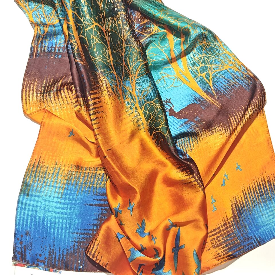 Mulicolored silk scarf