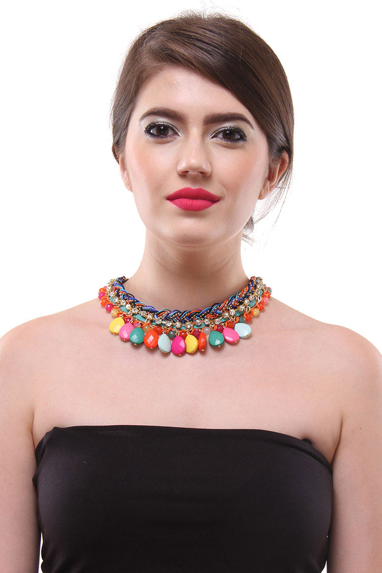 multi-color contemporary necklace for woman