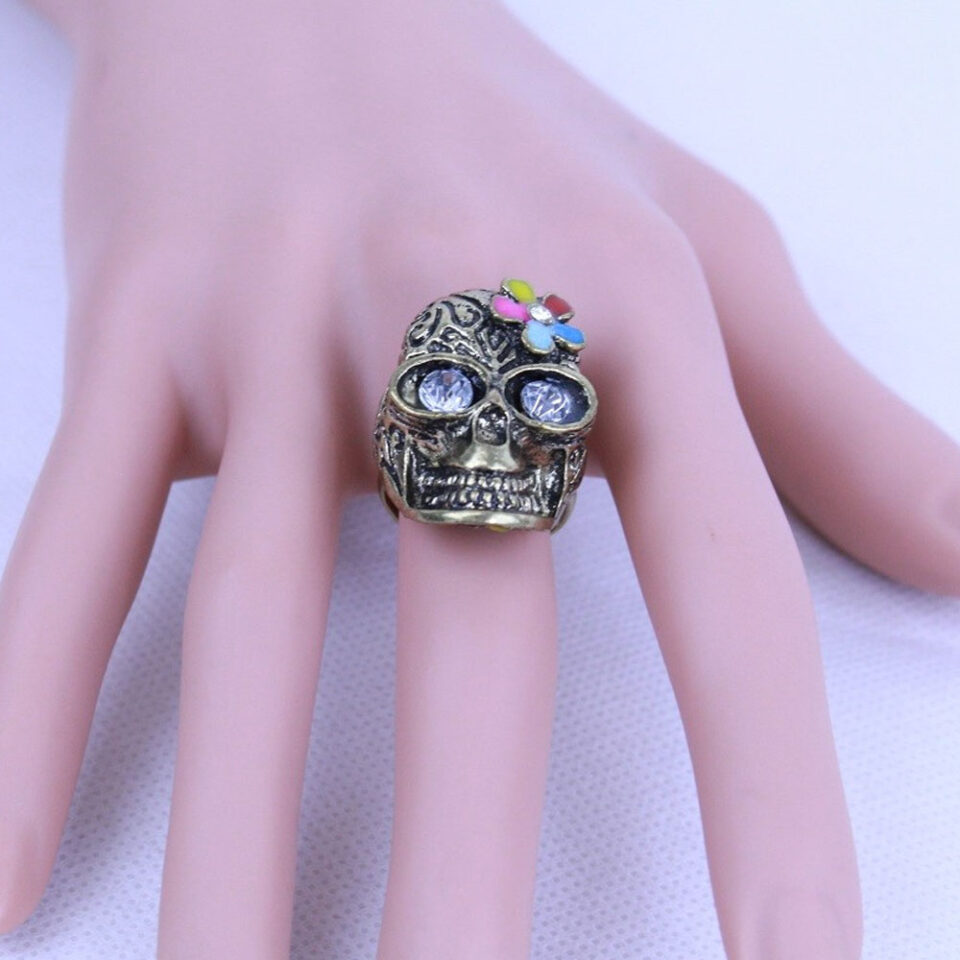fashion stainless steel skull rings for woman