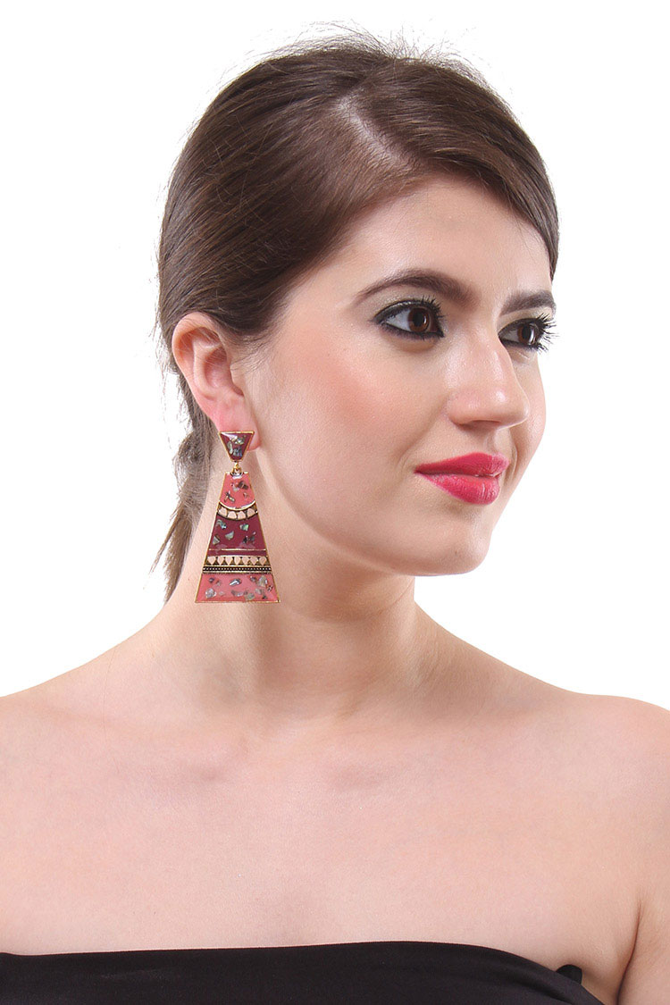 pink drop earrings for party