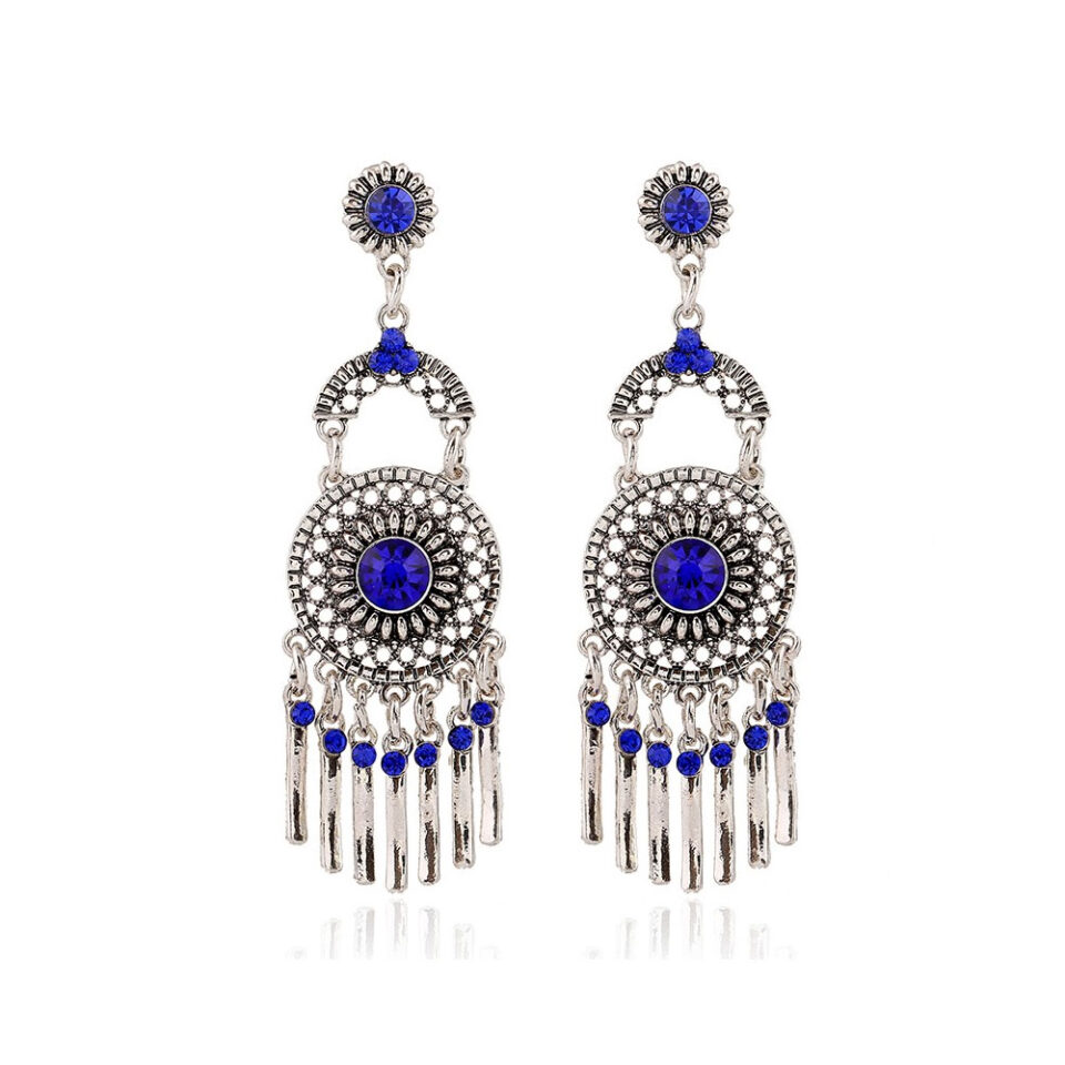 earrings set blue stone suitable for woman