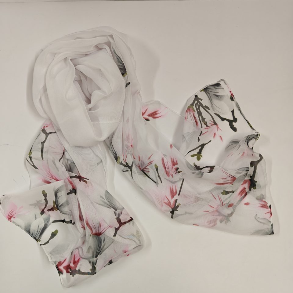 flower pink & grey summer scarfs
