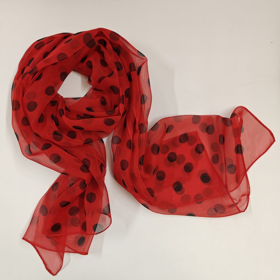 georgette summer polka red & black scarfs