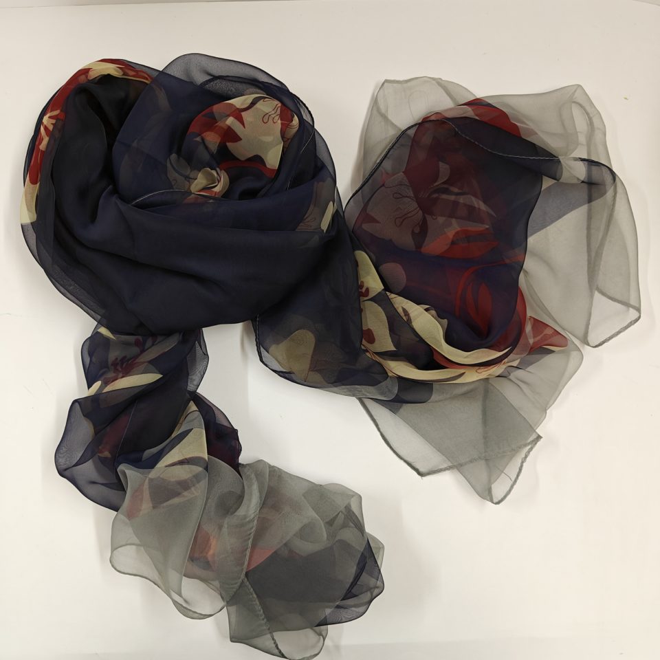 georgette summer black & grey scarfs