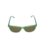 Green Translucent Rectangular Cat-Eye Sunglasses with UV400 Protection
