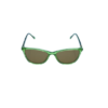 Green Translucent Rectangular Cat-Eye Sunglasses with UV400 Protection